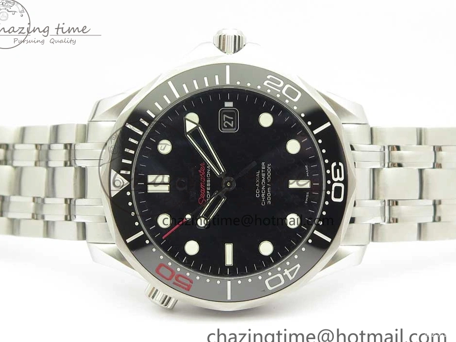 0206 Seamaster 300M Chronometer SS “007” Limited Edition OMF 1:1 Best Edition on SS Bracelet A2824 (Black Balance Wheel) V Seasonal 7952